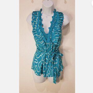 XOXO Teal Halter Top with Belt- Size S